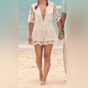 Honey Punch White Romper - Small